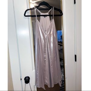 Shiny Pale Rose Gold Mini Dress (Medium)